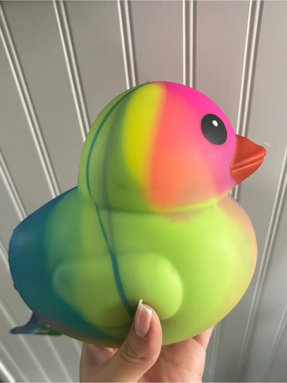Squeeezy Neon Rubber Duck Sensory Bath Toy